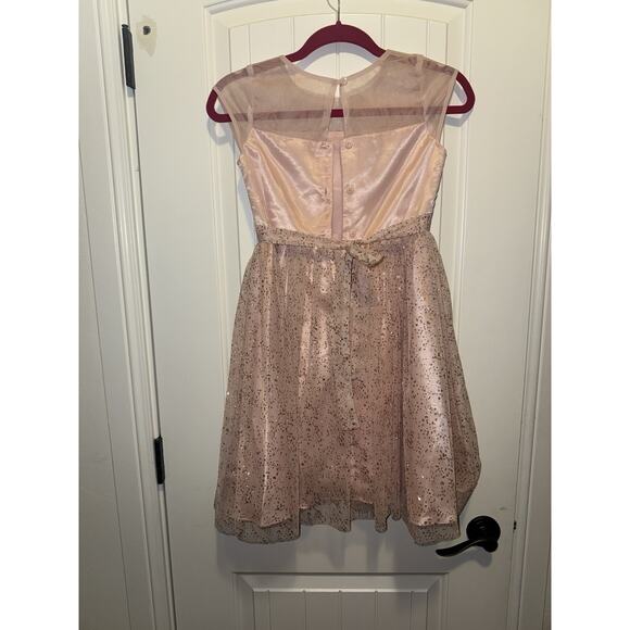Girls Jonah, Michelle, Pink Sparkly Dress Rose Gold Size 10/12 - Picture 4 of 7